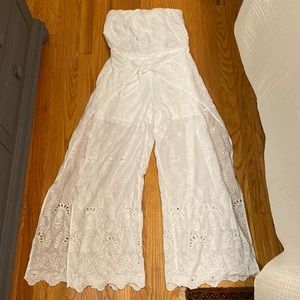 Young Fabulous & Broke White Eyelet Jumpsuit